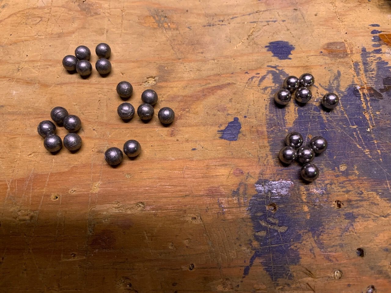 Original bearings and new bearings.