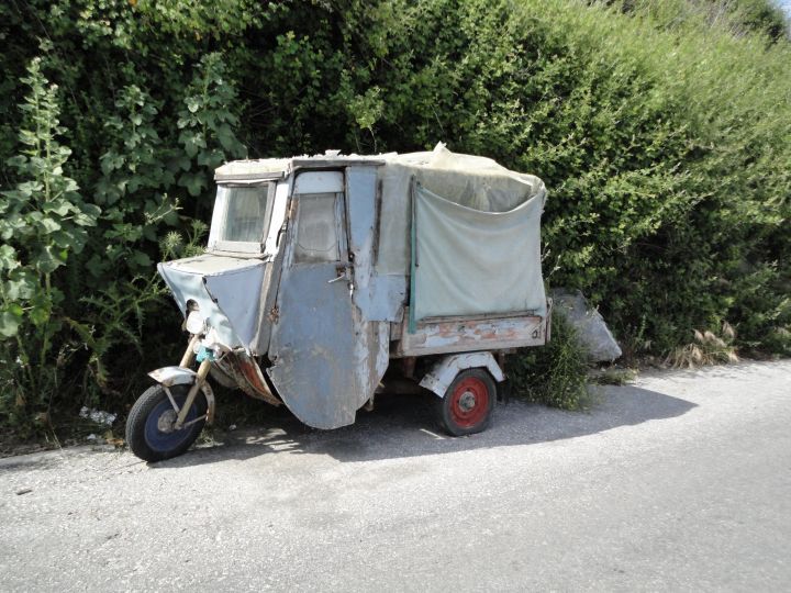 A very "lived-in" Ape in Paros, Greece.