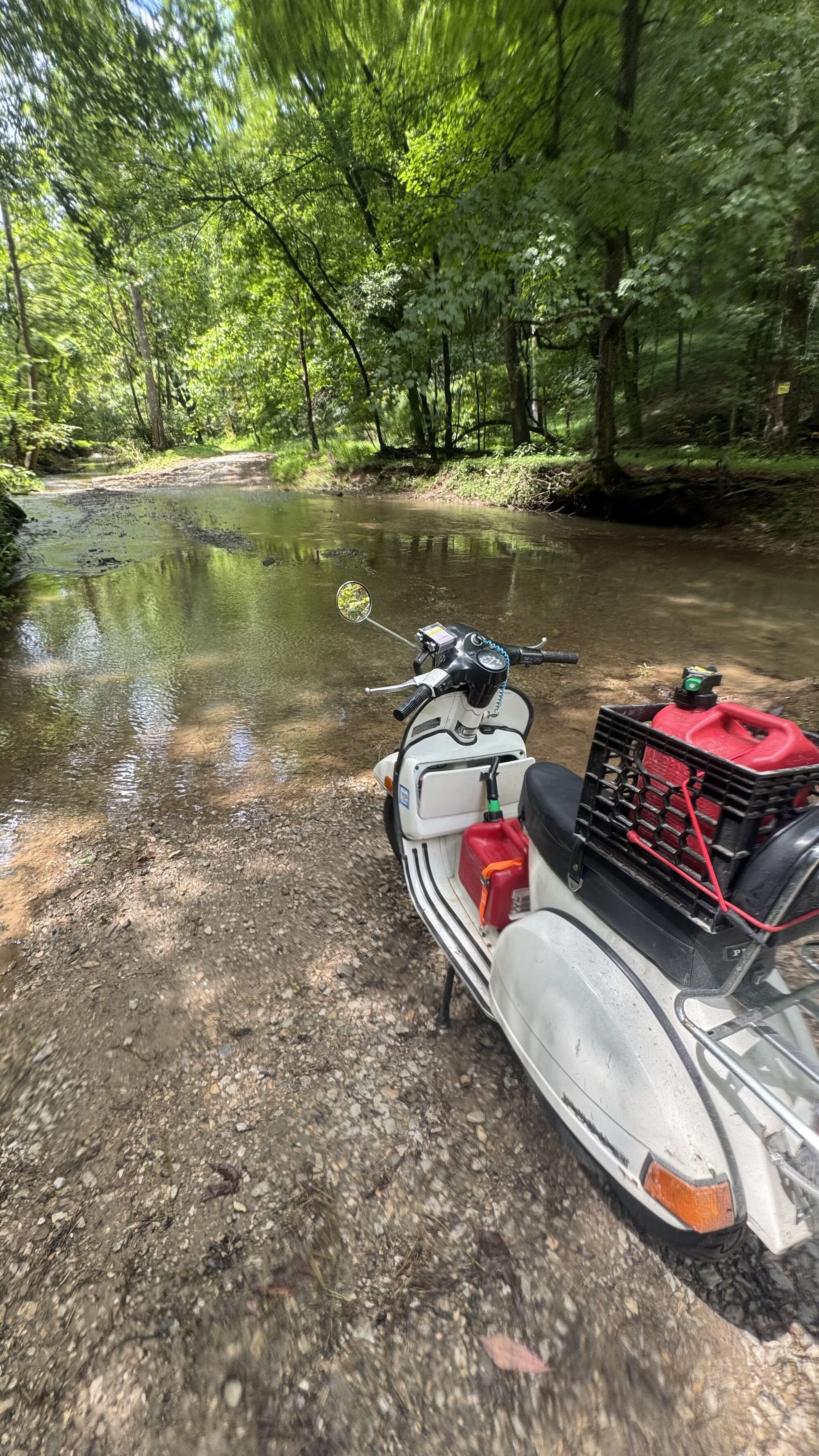 The river crossing. Come to find out only me and 2nd place stayed on the correct route, everyone else saw a sign and took a wrong turn, avoiding this awesome water crossing.