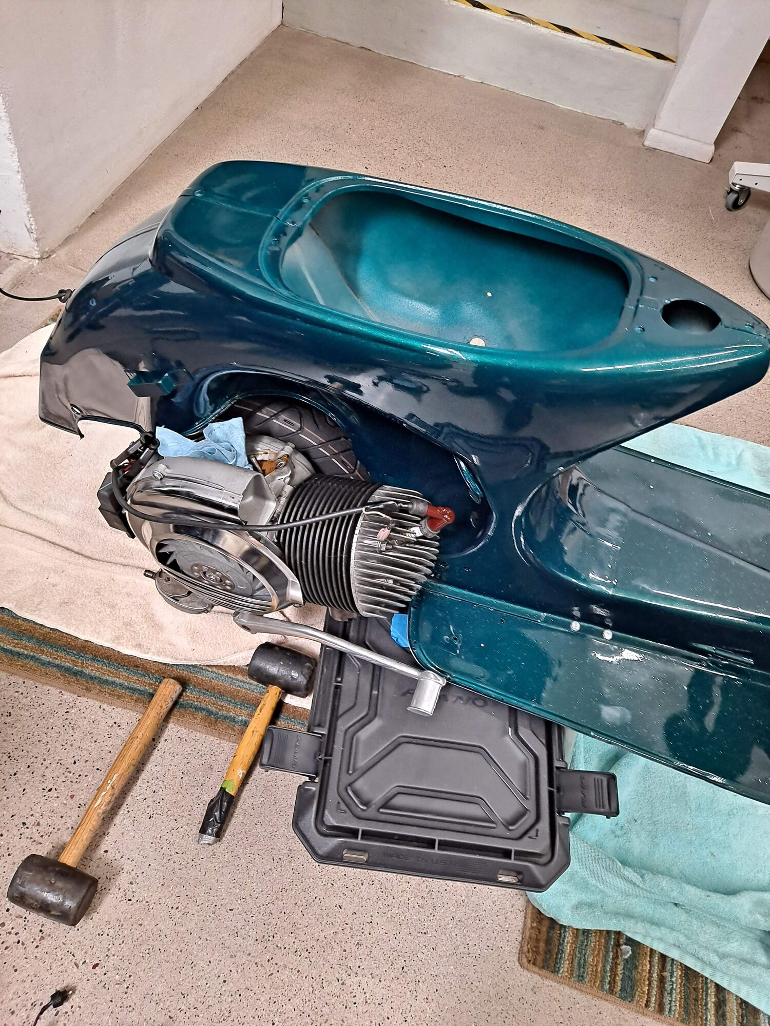 Fast forward to a full repaint.  This was an adventure and a half, resulting in the painter completely ghosting us despite doing the fender wrong.  We'll fix that in some upcoming shots.