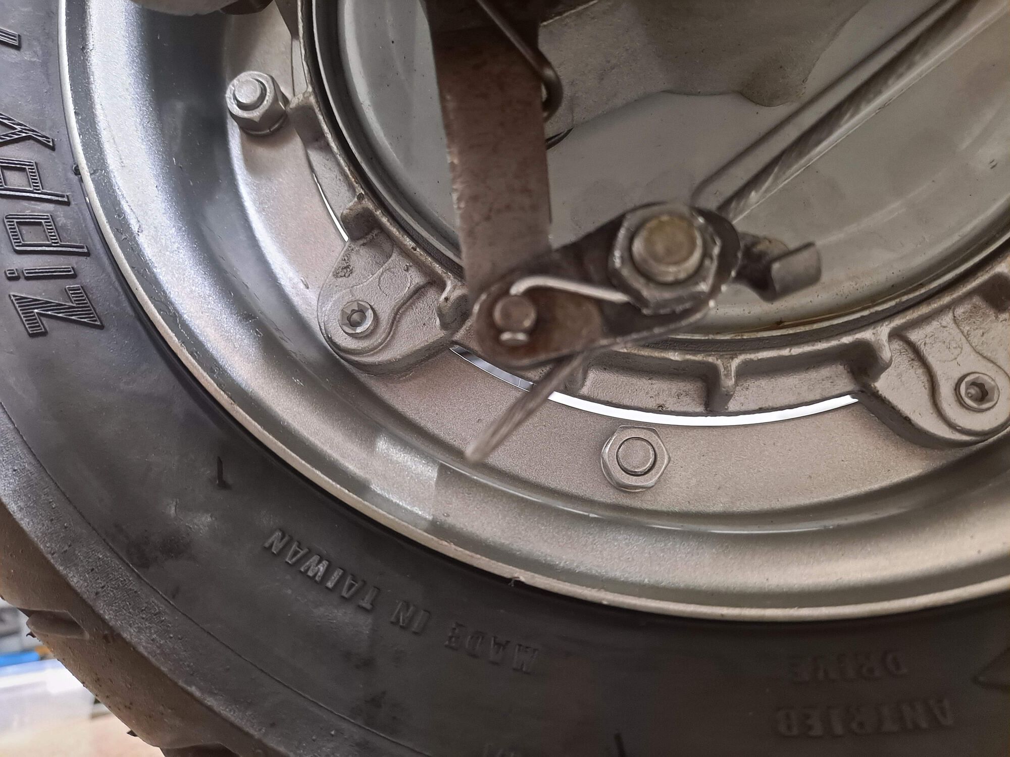 One strange decision from the past I decided to keep was this nail I used when I didn't have an appropriate cotter pin.  If it ain't broke...