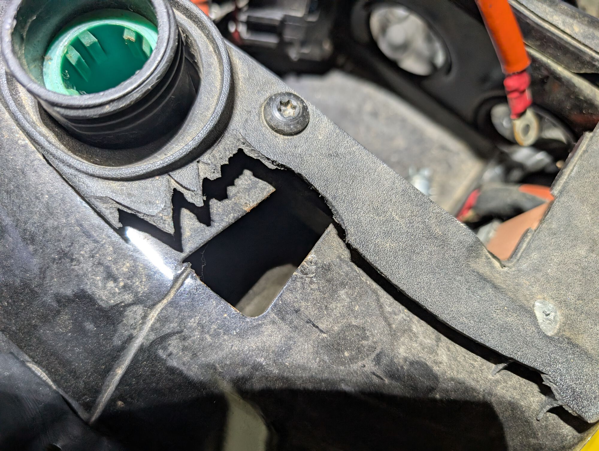 Broken battery surround