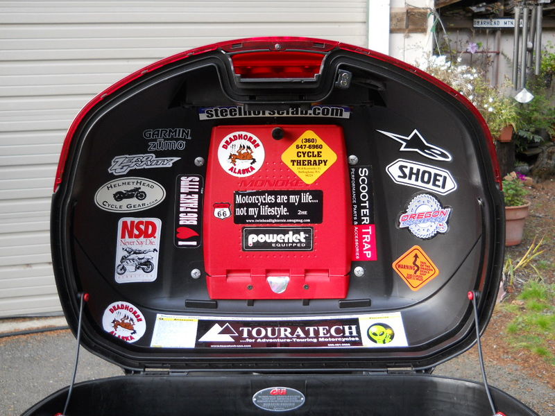 The top box on Red Dog [MP3 500] has a small compartment.