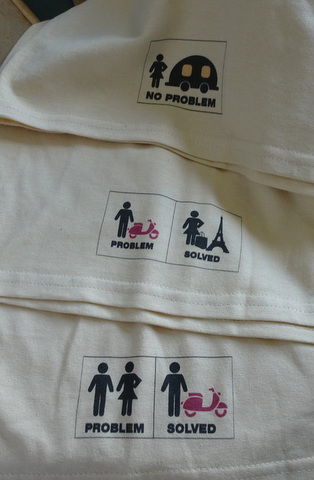 each of these three t-shirts personalized tags