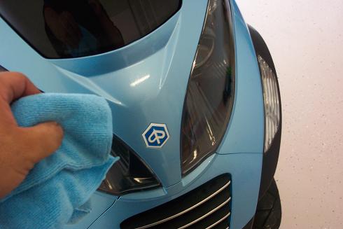 After applying liberally with powerball, and letting dry, I buff with terry cloth.