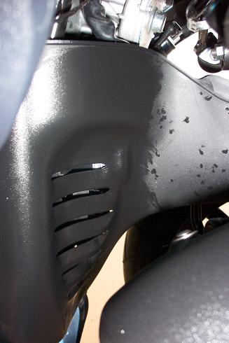 Told ya, remarkable stuff.  This is DRY on back of radiator cover. 1/2 applied on.