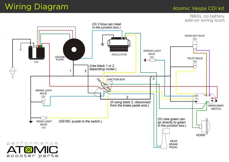 Modern Vespa : wiring help needed