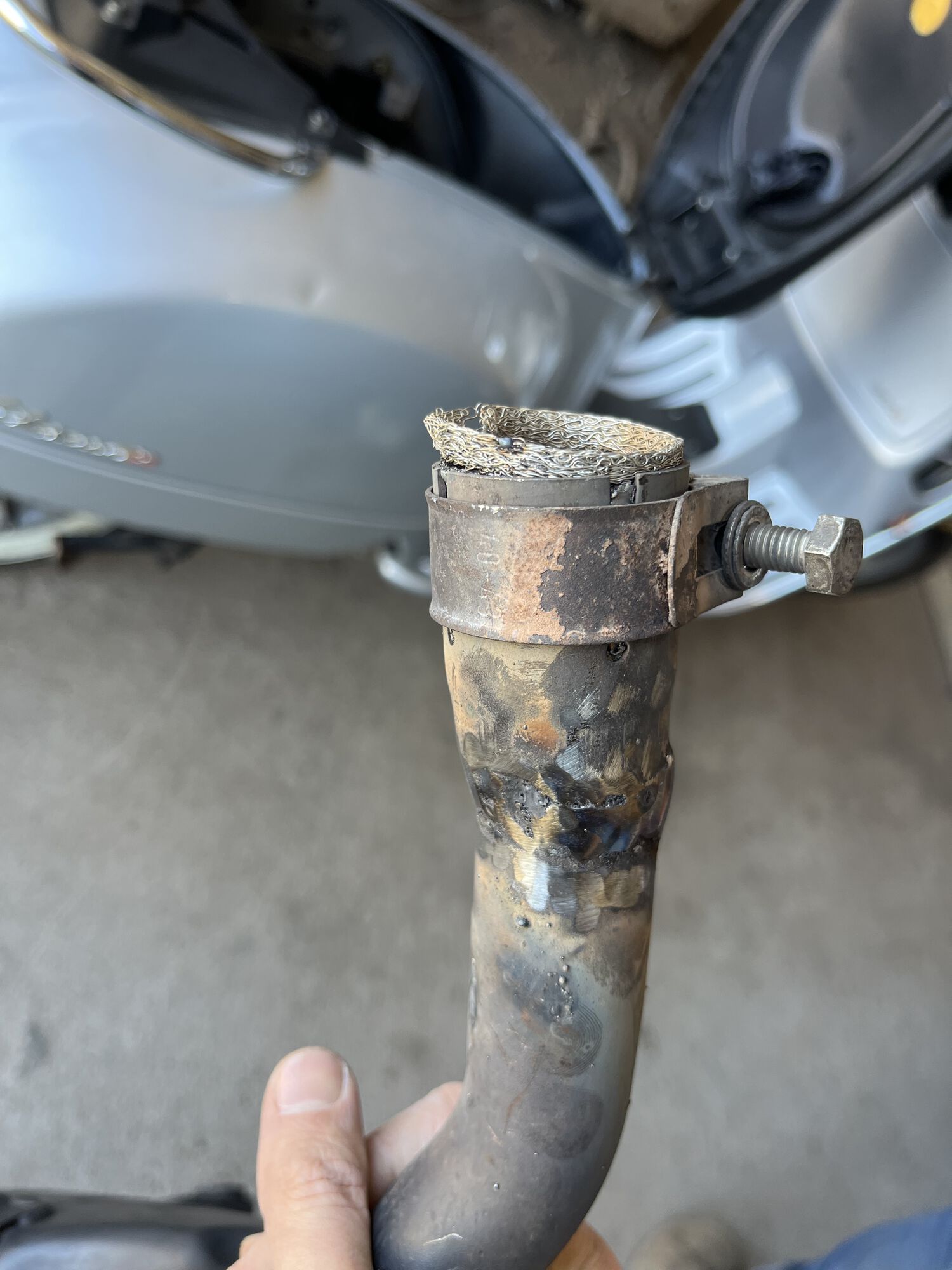 End result, proper angle and even softened the remaining sharp welding