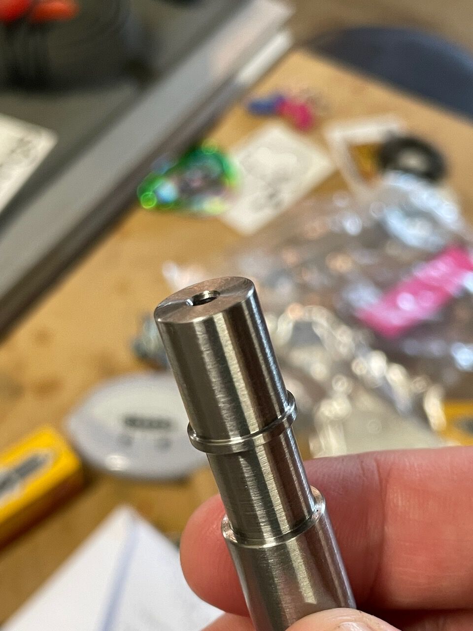 Business end where spindle fits into case.