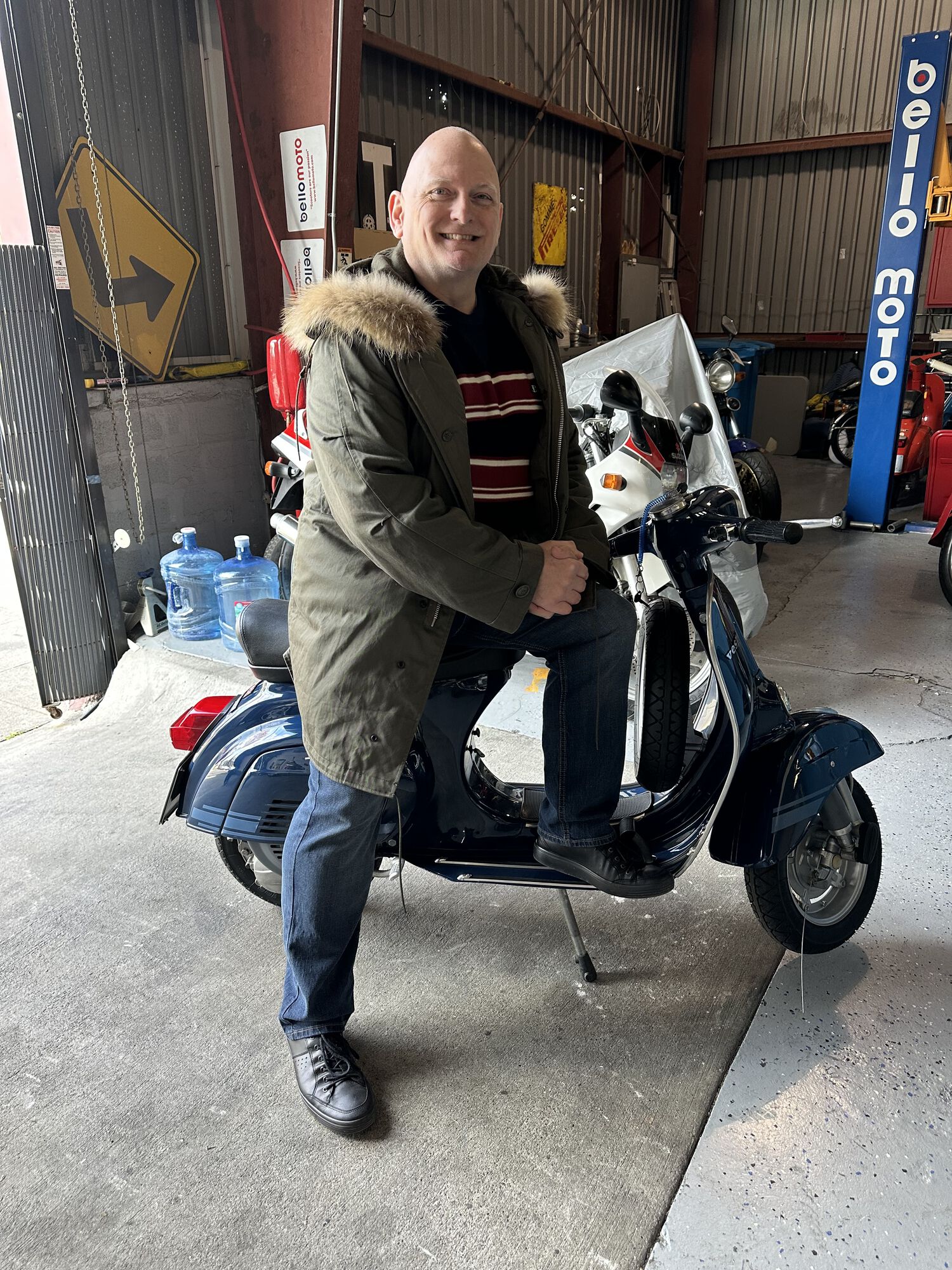 Checking it out at Bello Moto