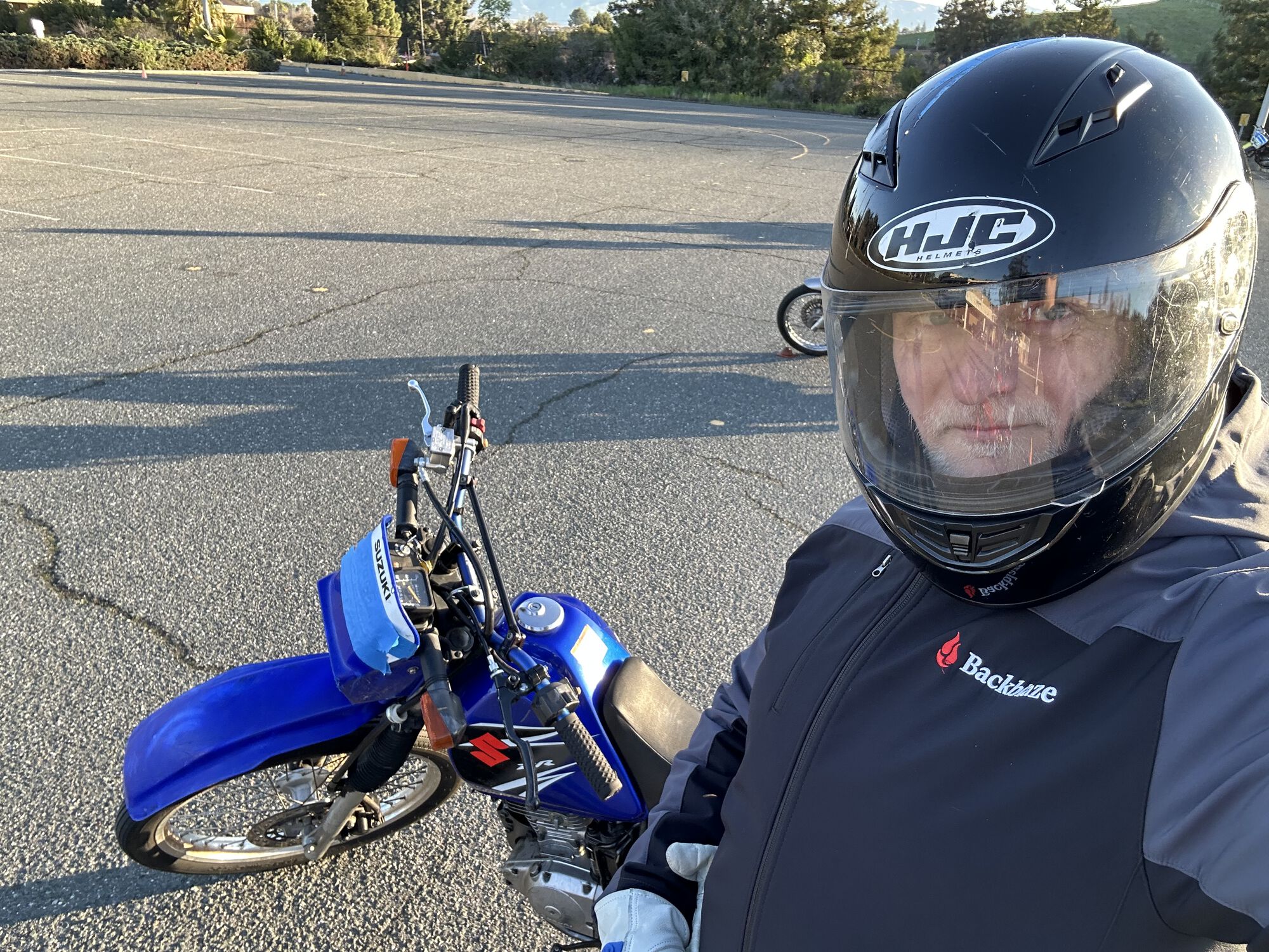 Full face helmet was compulsory!