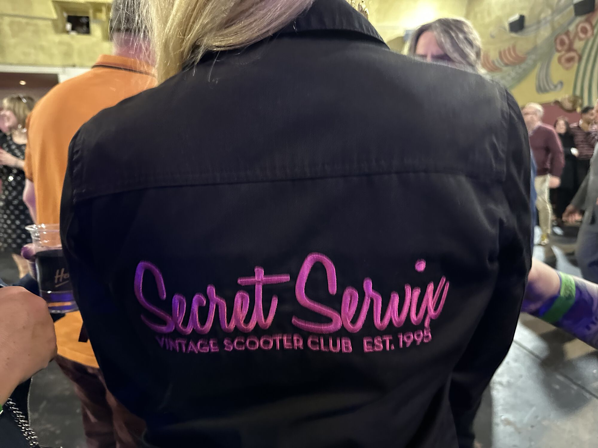 Janel of Secret Servix Scooter Club. At first, and second glance, I thought it was "Secret Service", then the penny dropped!