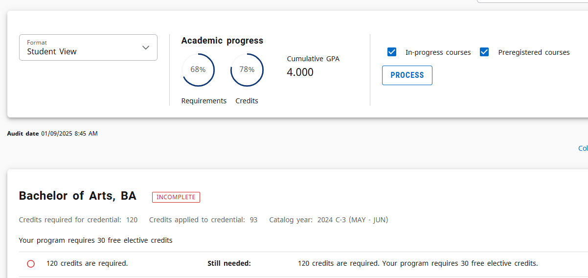 Academic progress after she worked her magic.