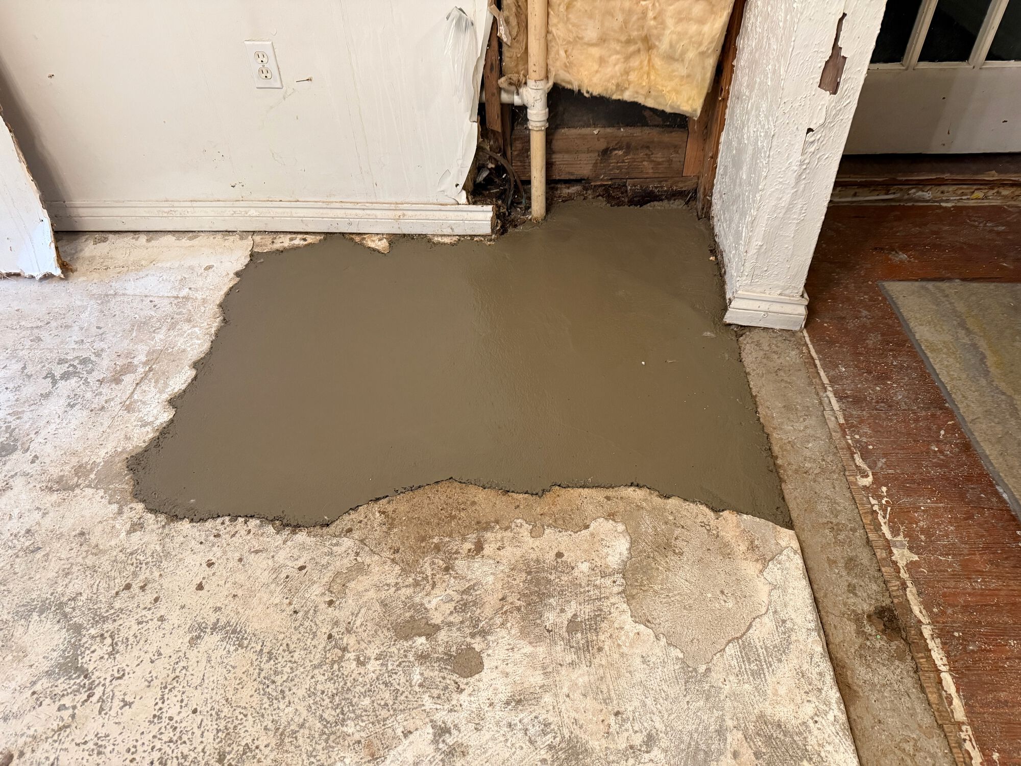 The finished concrete work. They even placed rebar in it.