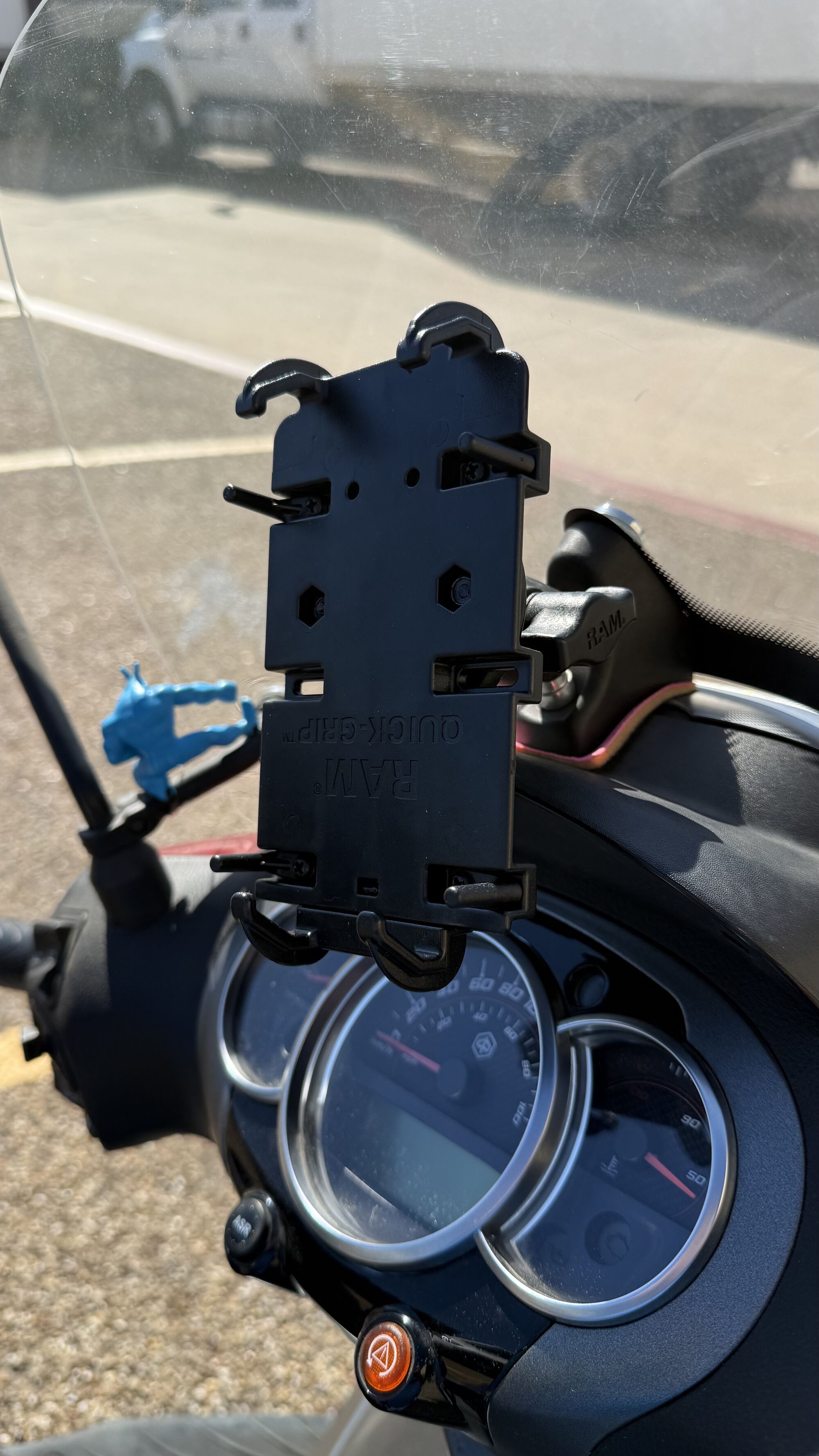 Current phone mount setup, view from right side.