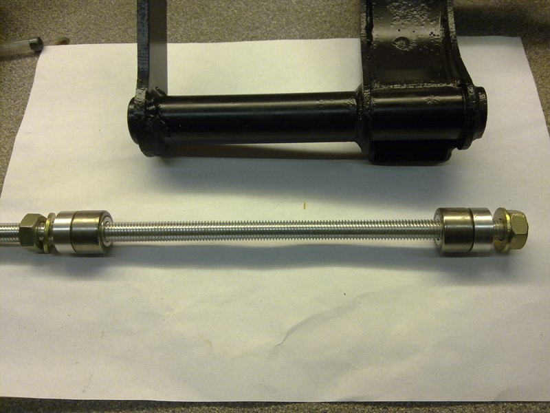 Assembly of draw tool, bearings & tube plastered in grease to aid assembly (always good to lube things before insertion).