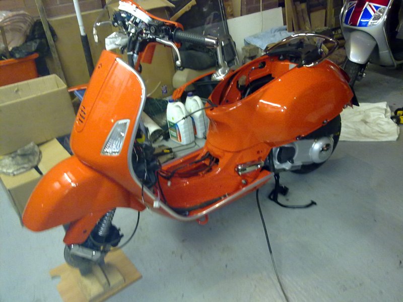 Engine electrics connected, hoses cleaned & connected, filled up with coolant, throttle cable connected.... should be ready to fire up on Saturday if all goes to plan.