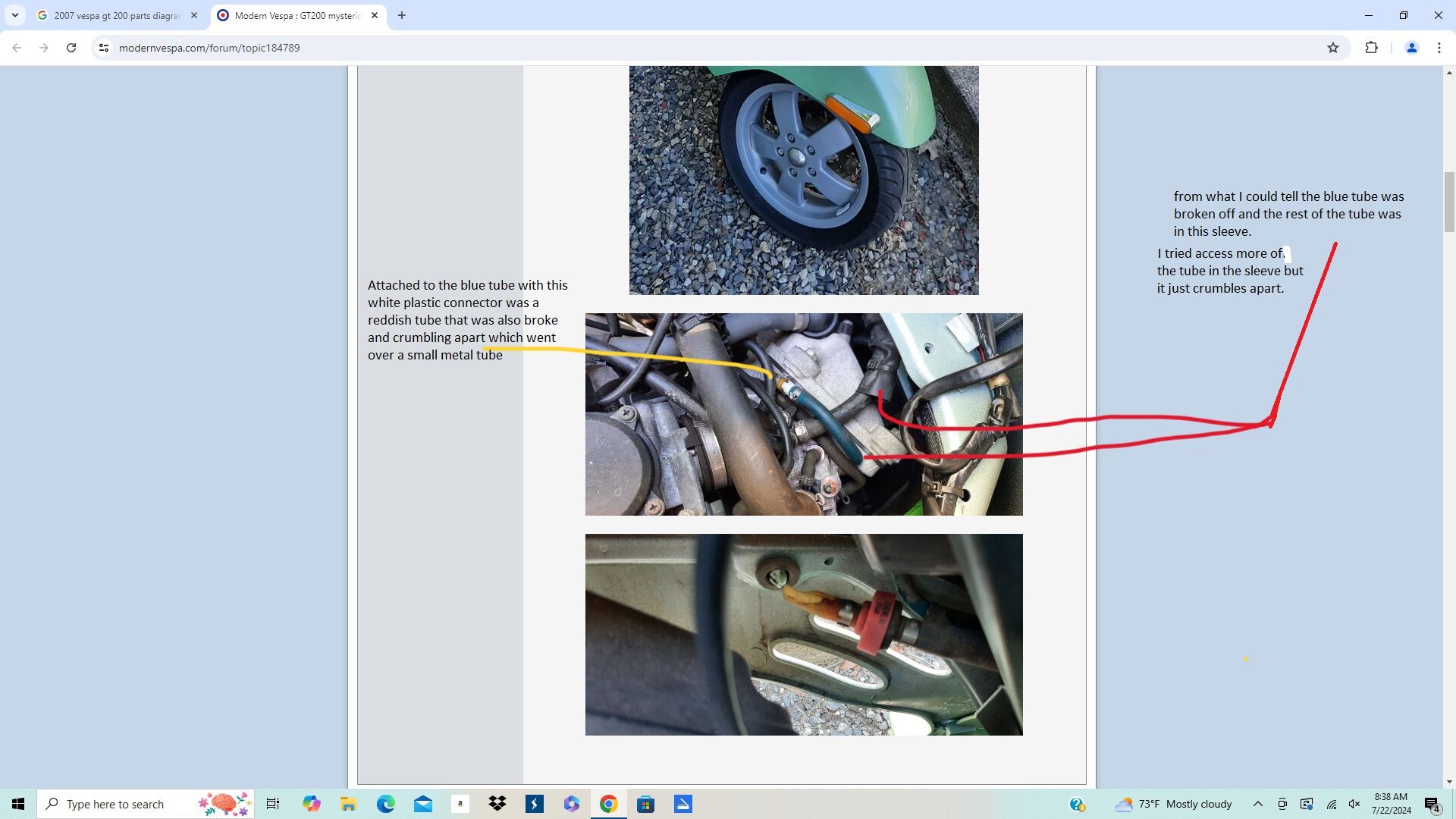 Modern Vespa : GT200 mysterious vacuum line?