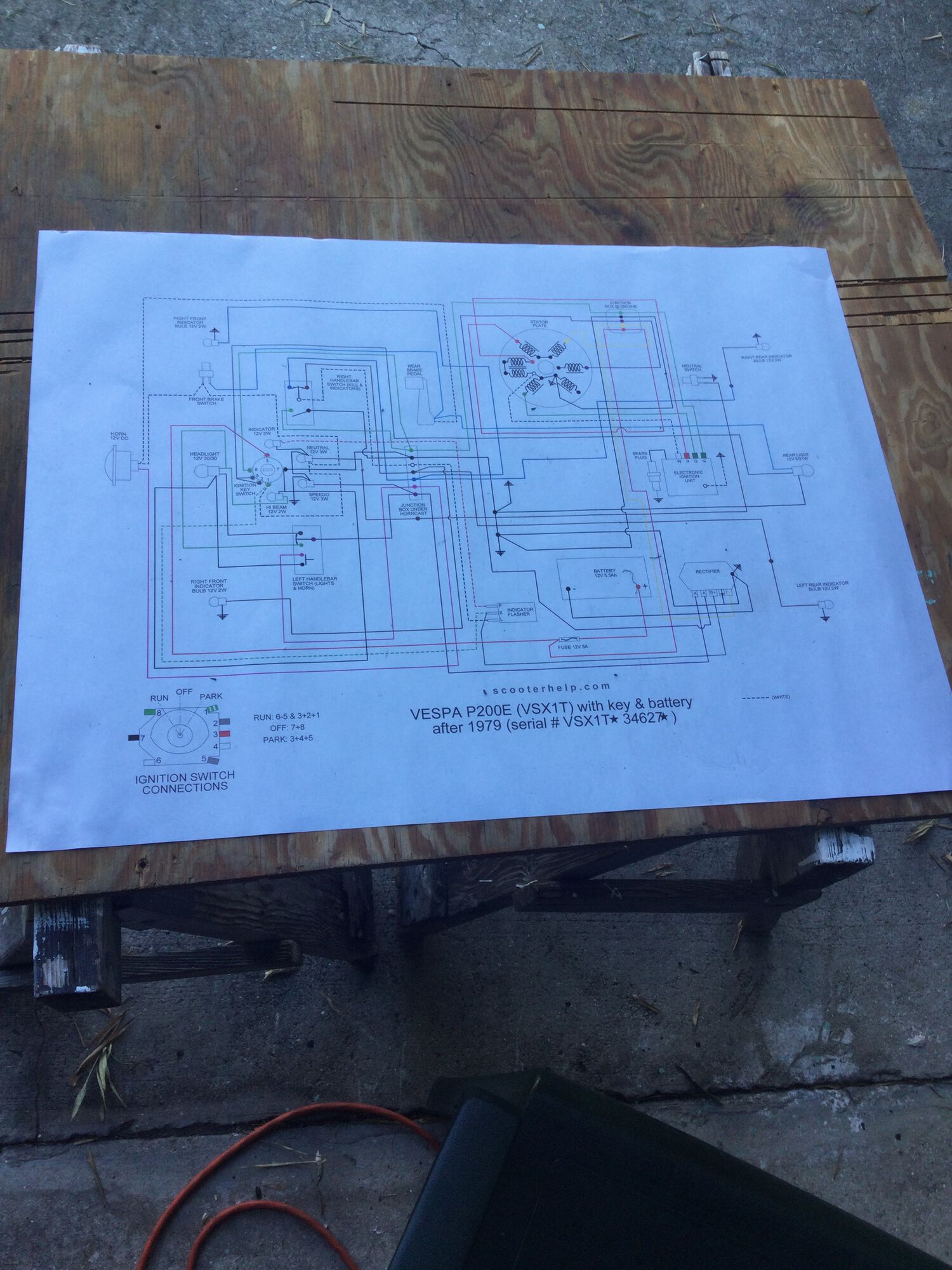 enlarge the wire diagram to 18x24, and to built my own wire harness,  ignition will be Vape Sport DC. From the battery on, this is where i need your help,