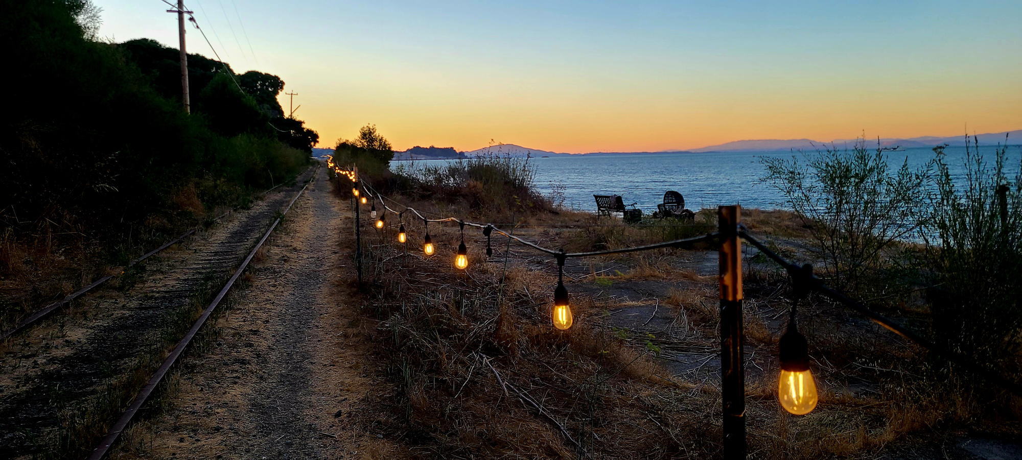 Lighted train rail path