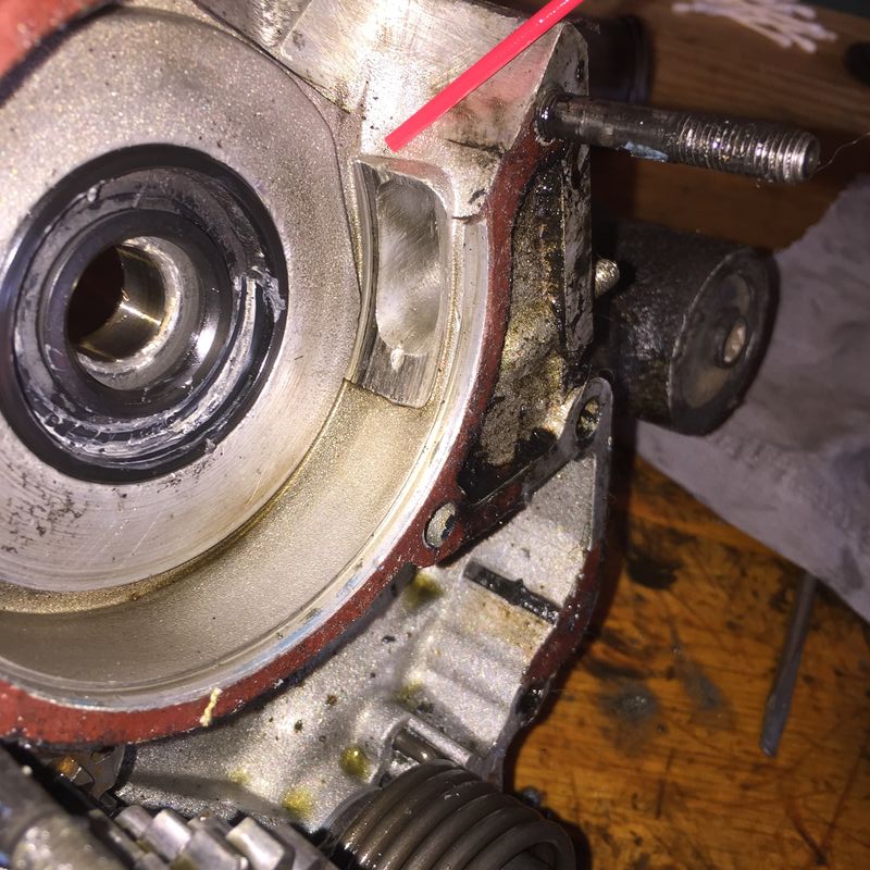 The red tube points to the problem spot.