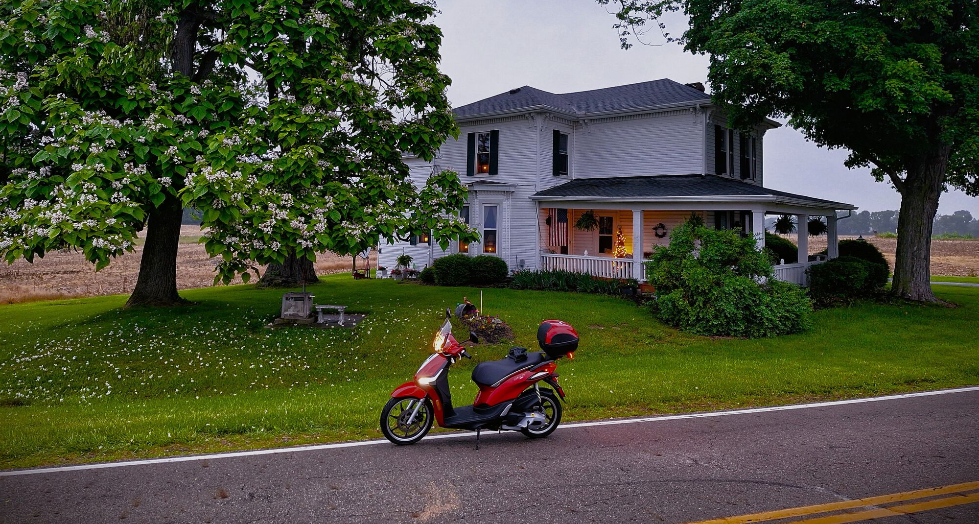 his buildings and equipment are across the road