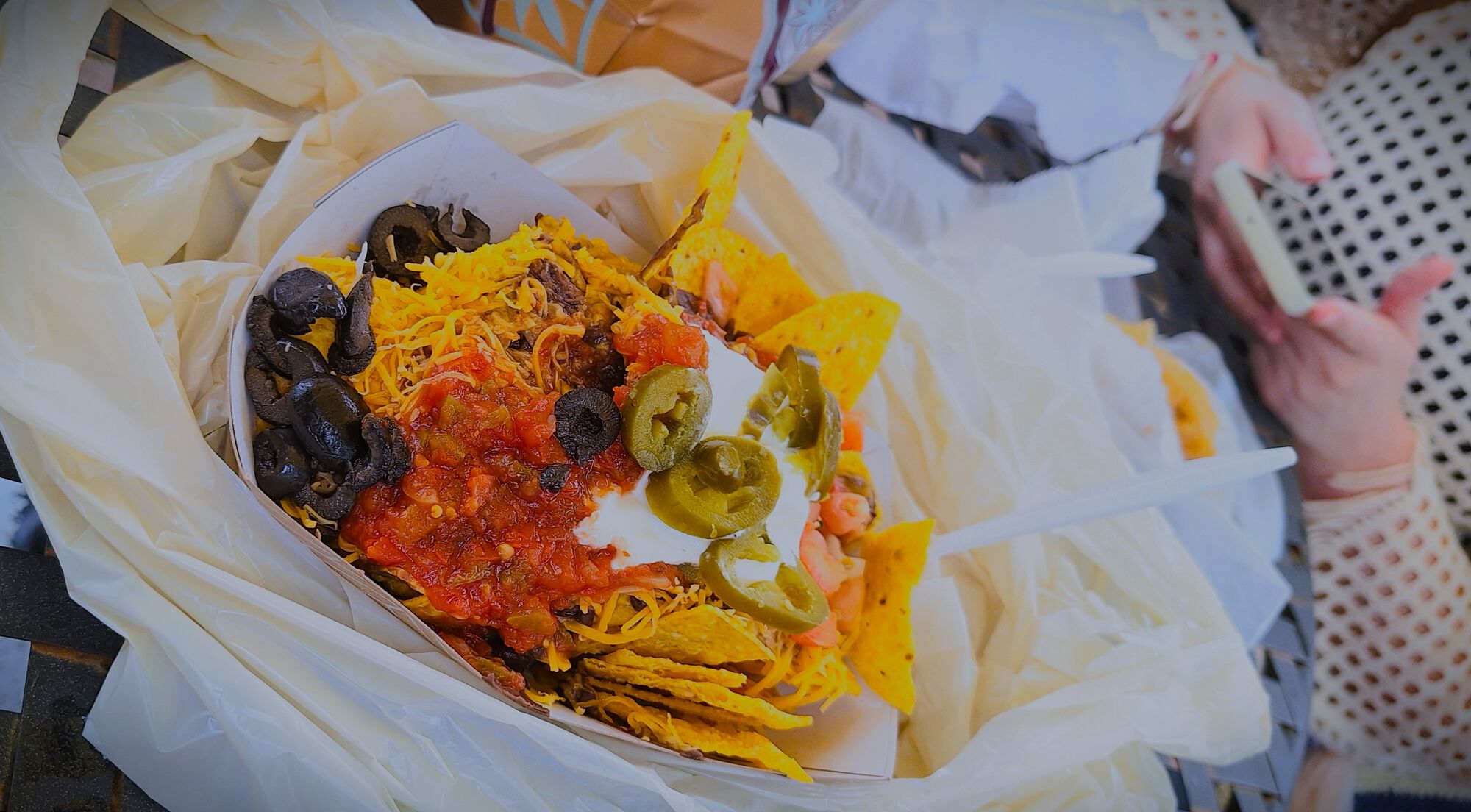 Lunch is ALWAYS the nacho veggie bowl from Current Cuisine. 2 will feed 4.