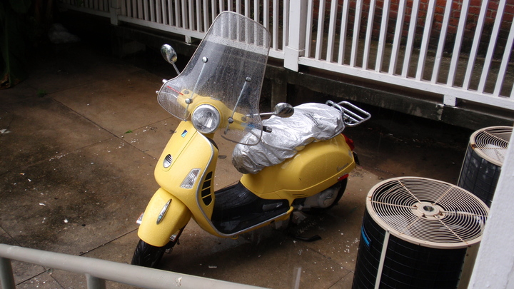 Wet windscreen but not me