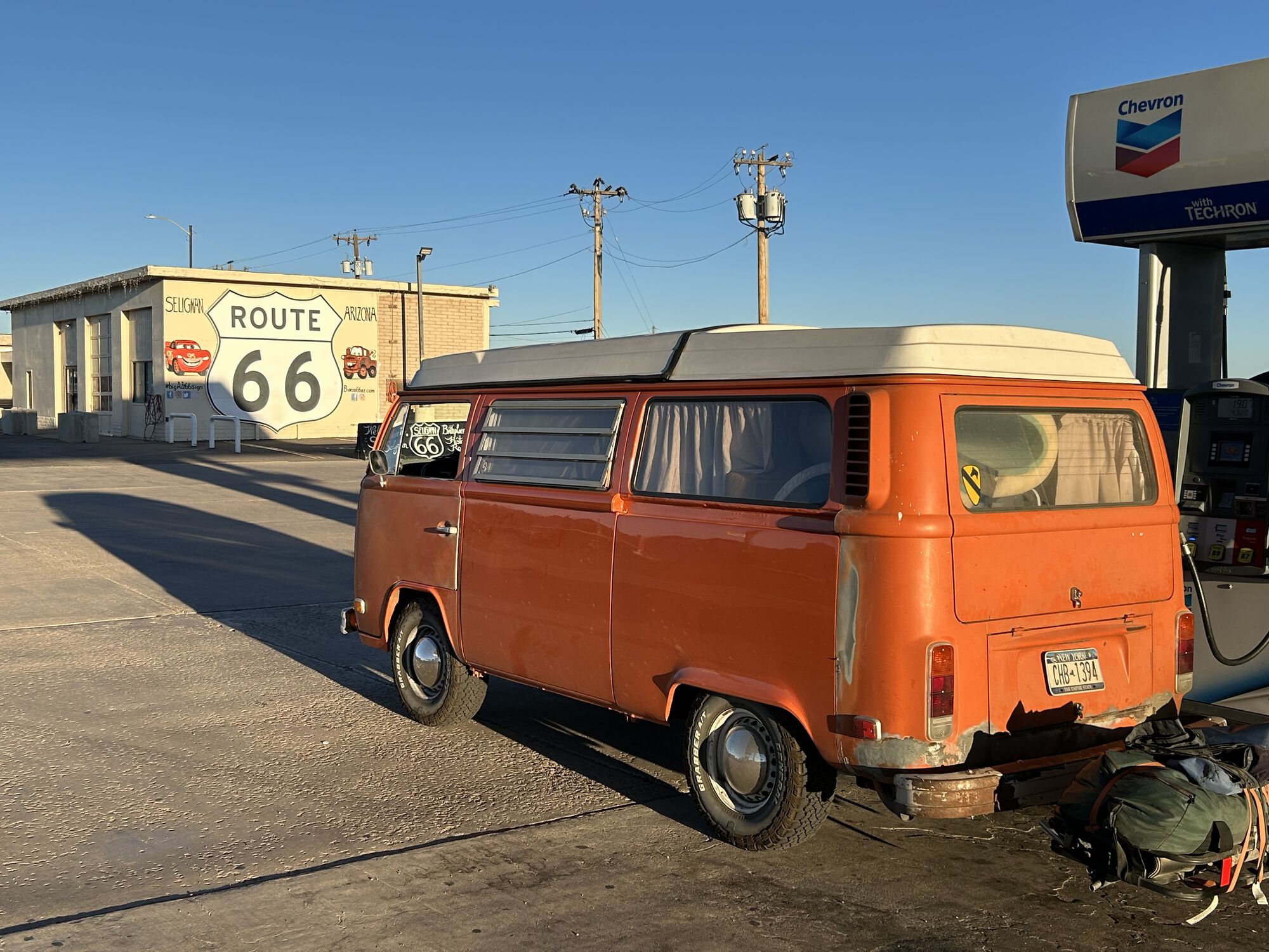 A remaining section of old Route 66 on the way to Flagstaff.