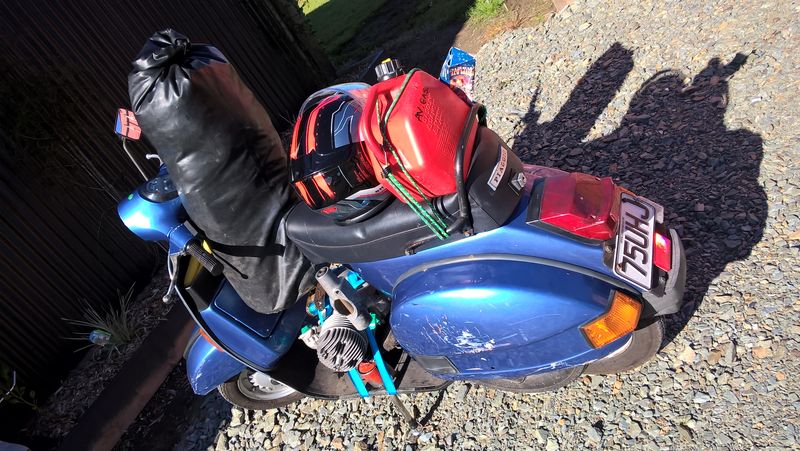 "The tube bag is working great as my wind deflector"