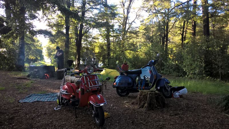 We are tenting it the whole time on this trip.  Great spot by the river at Murchison with a fire to cook on