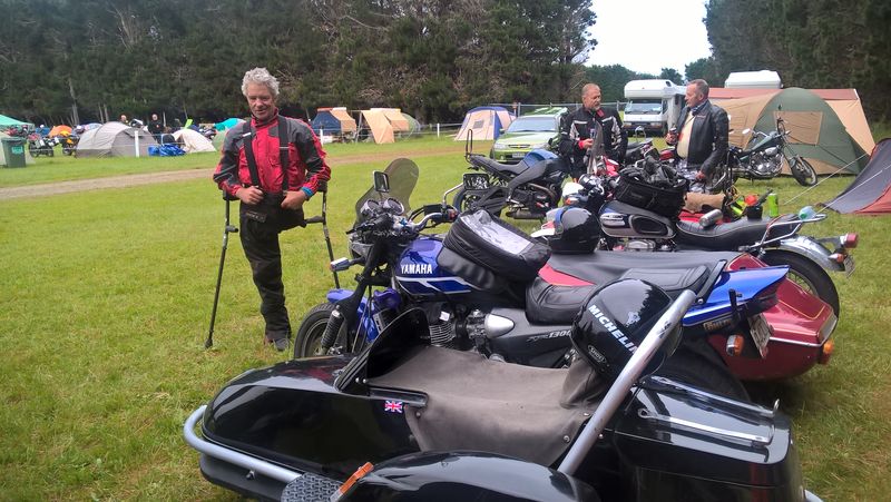 Marty lost his leg and half his pelvis at 20 but trucked down from Nelson on his sidecar 1300 japper