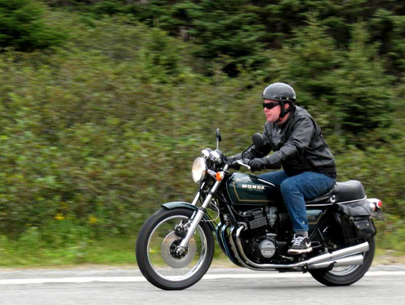 me on Honda CB 750!
This thing really hauls ass & sounds like an angry 500 pound killer bee