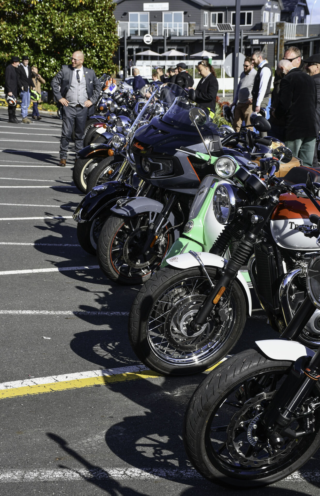 At the pub to finish.