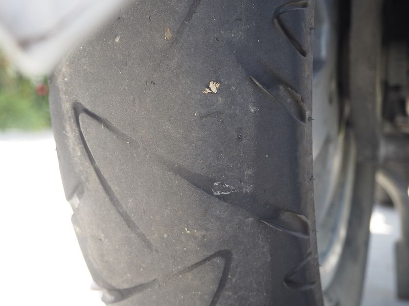 A very sad looking Conti Twist rear tyre.
