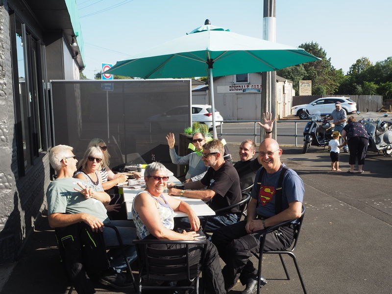 The crew at breakfast.