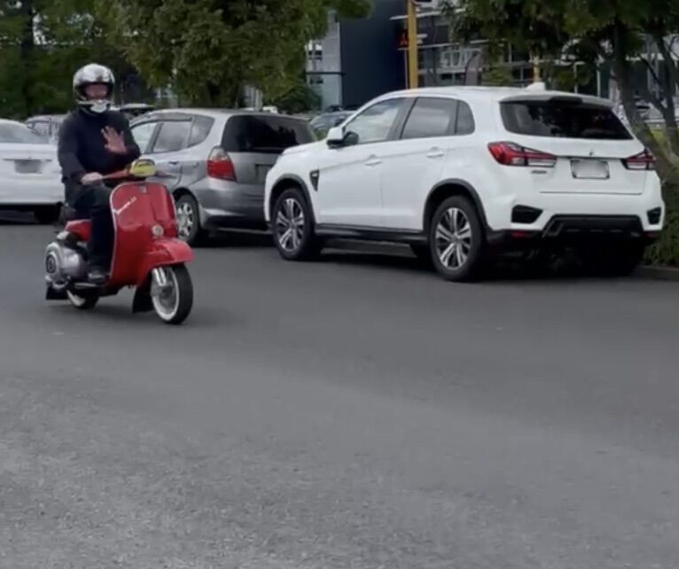 First ride - wrong way down a one way lane. Private property of course!