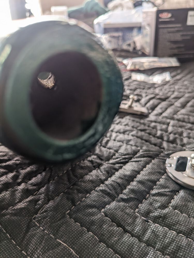 Routing guide - with the tube out, you can just see the path to the headset