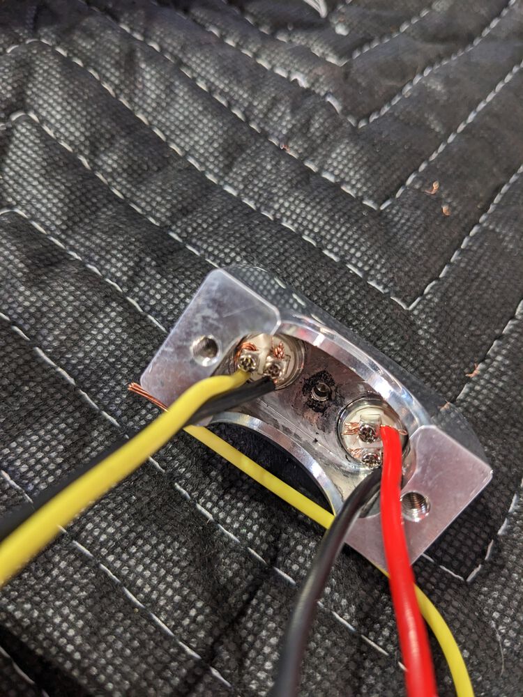 Switch wired up - annoying that it doesn't come pre-wired but easy to fix. No worries on which side is ground