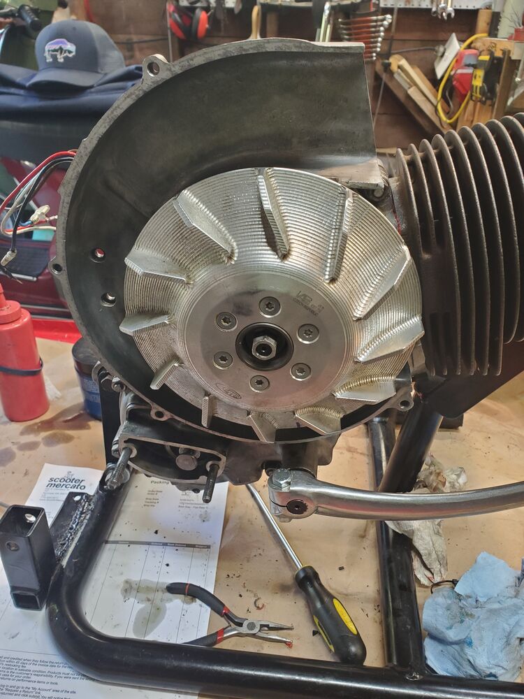 Installed the stator and flywheel