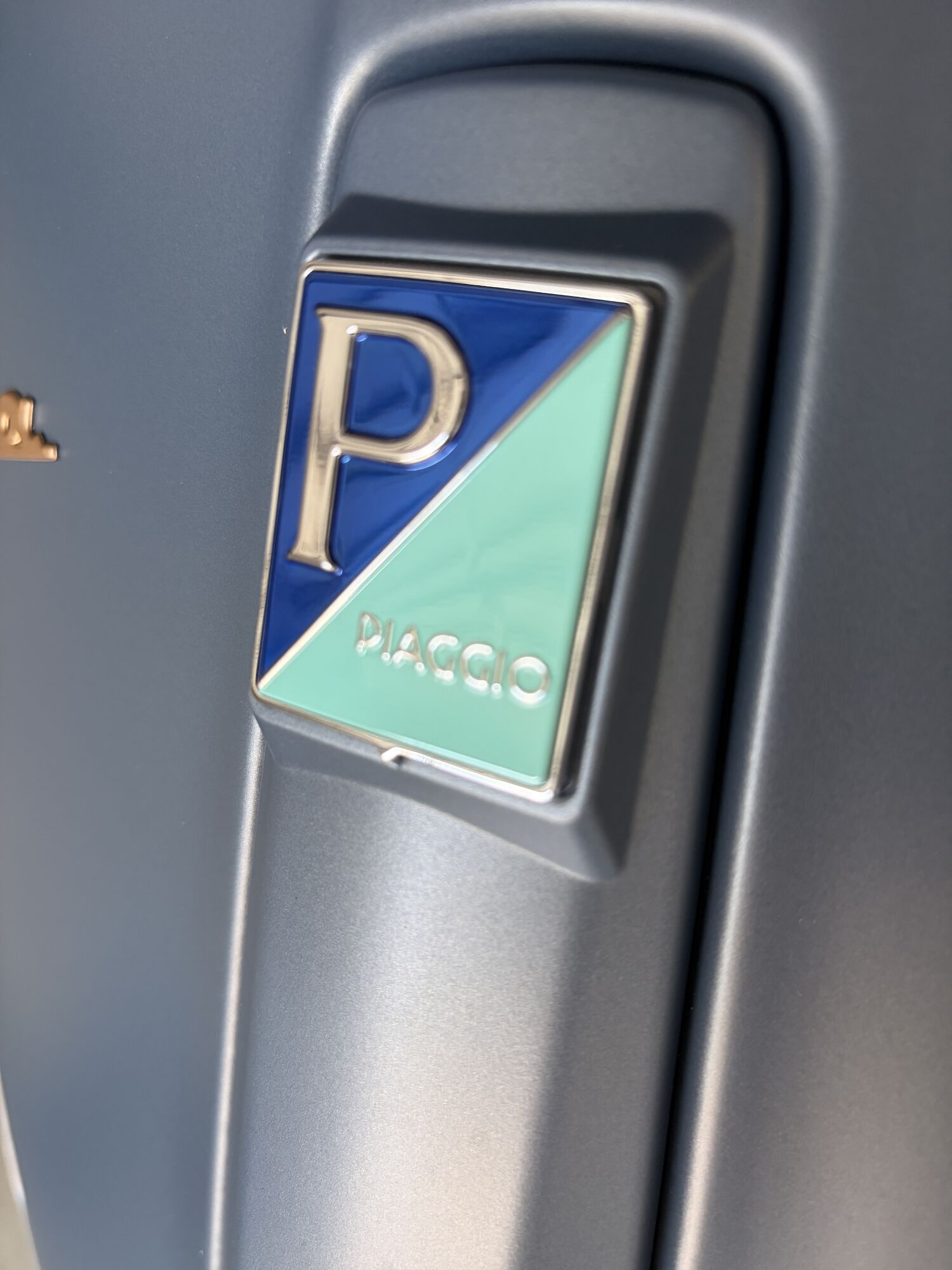 Close up of new badge