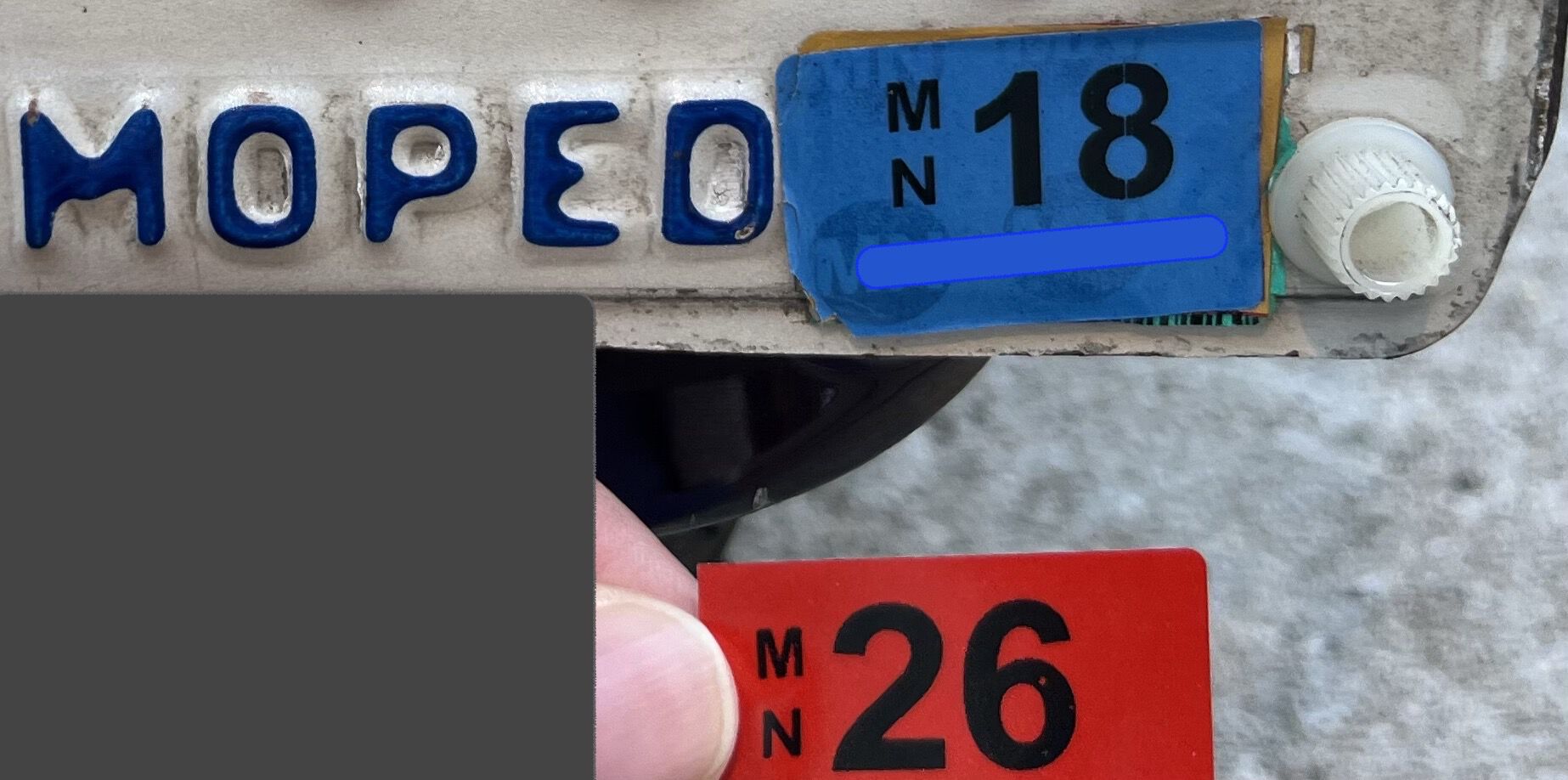 New license plate year sticker for my lonely LX 150