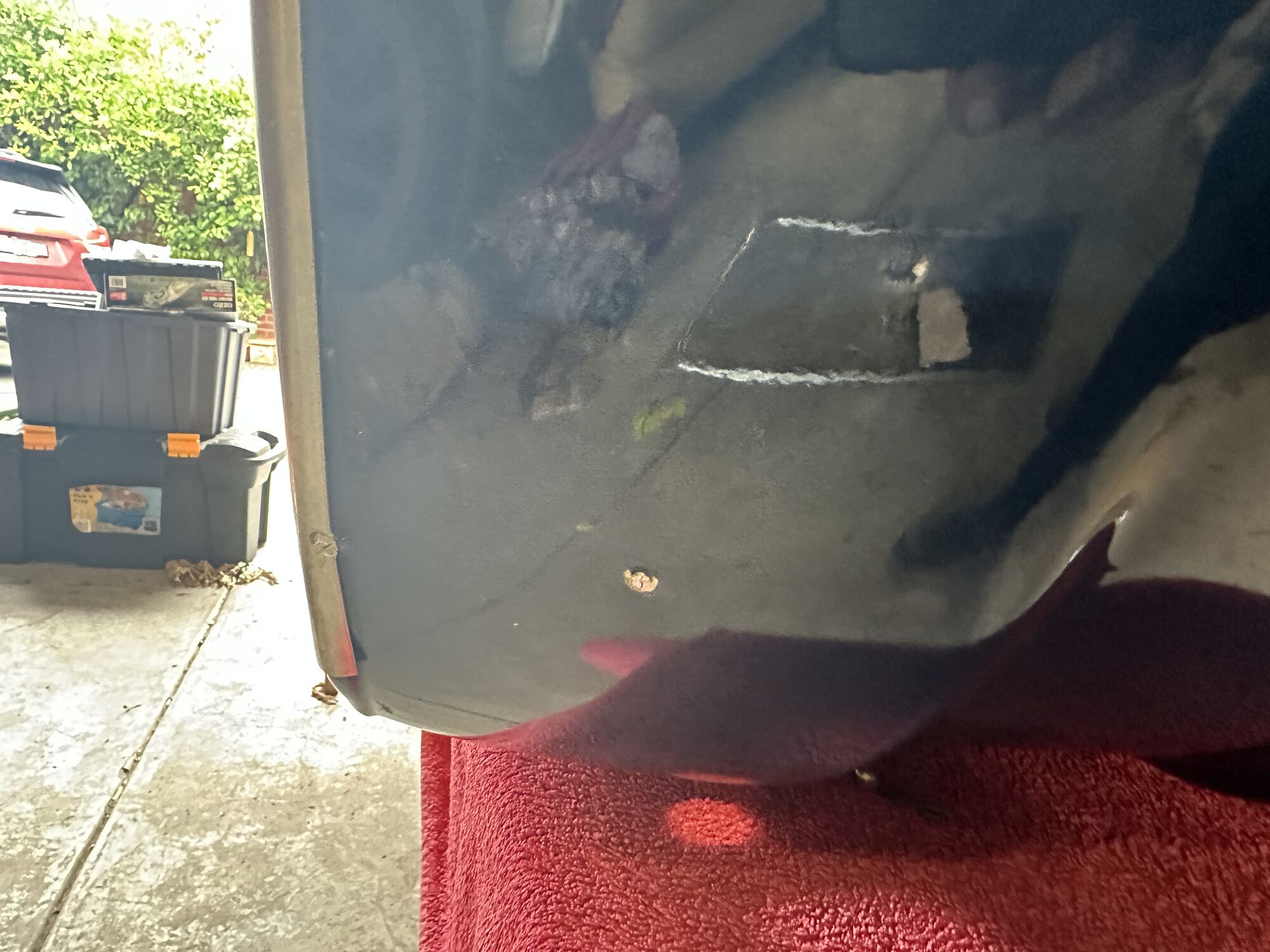 One of the rivets, too much filler under paint meant it kind of crumbles