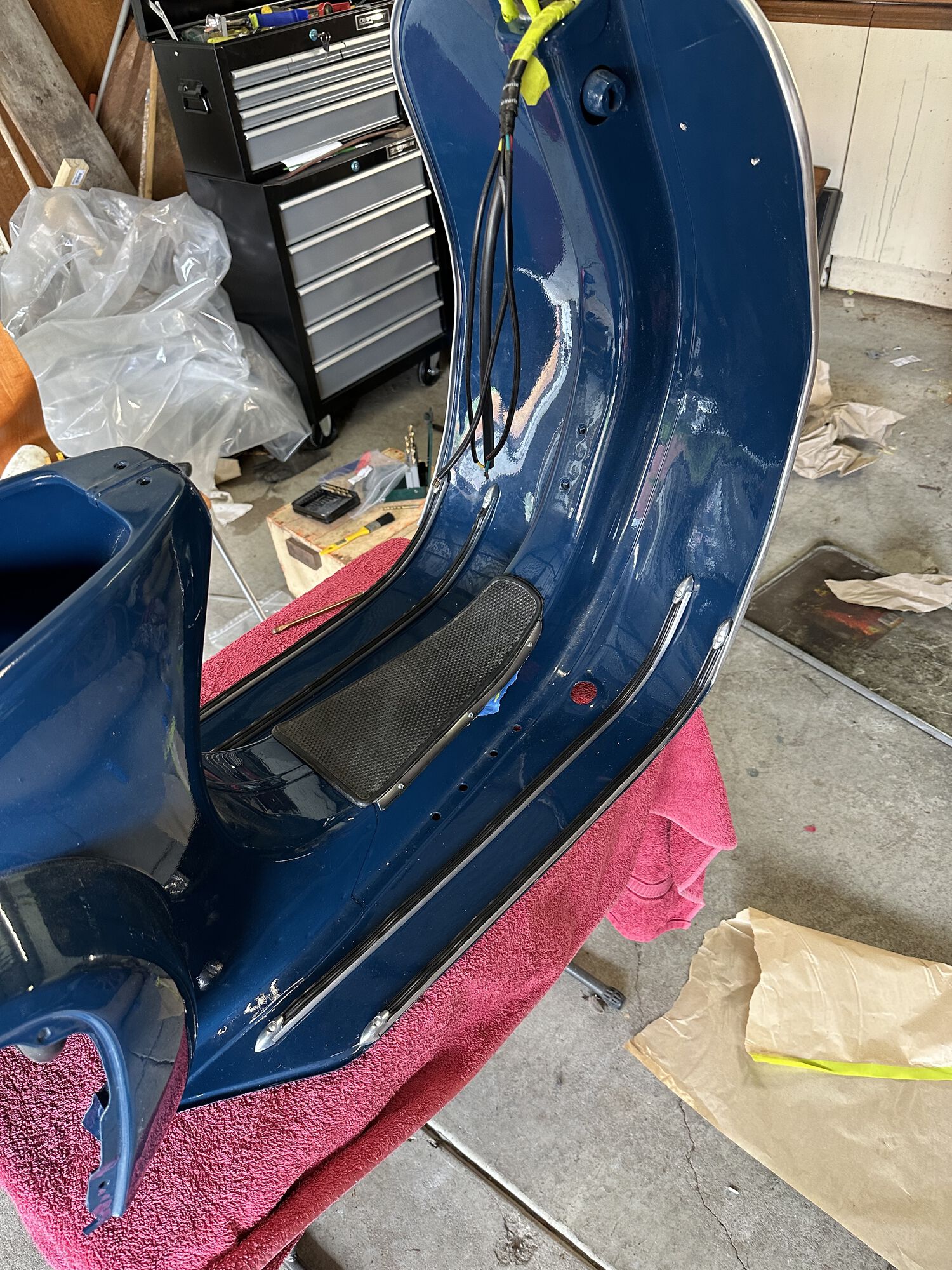 Floor rails are on and center mat