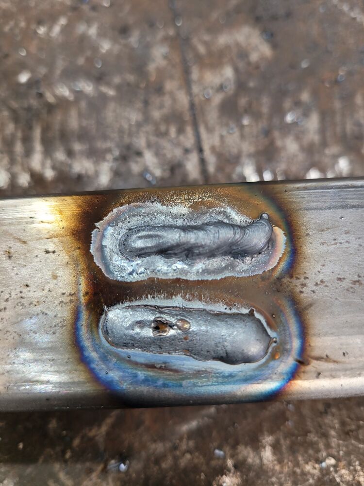 Above argon. Below steel mix, aka C25