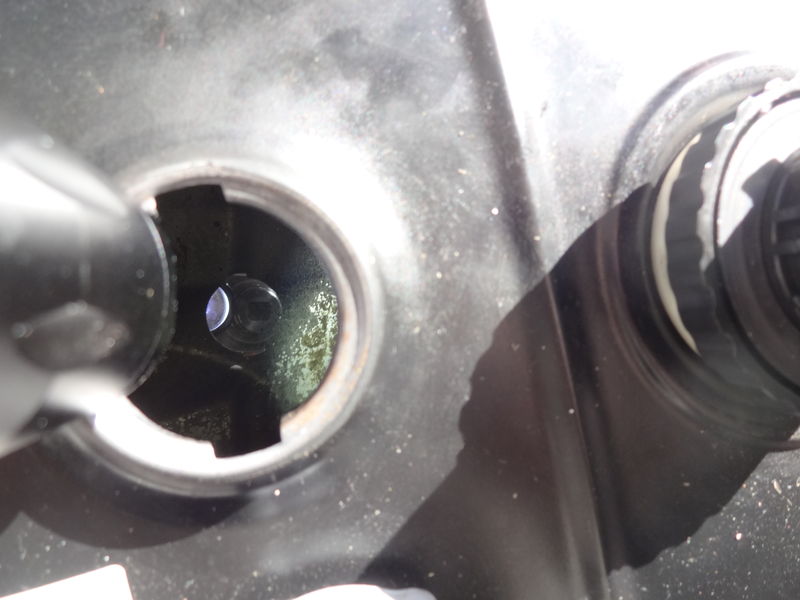 Sediment in bottom of fuel tank.