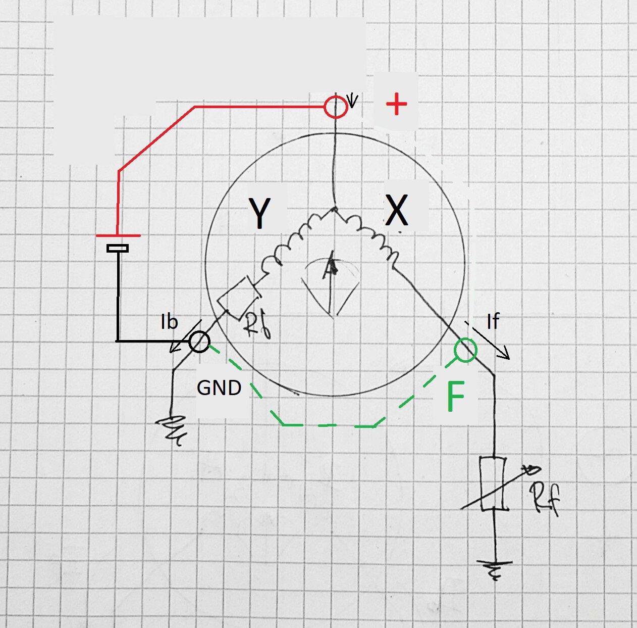 Inject the 6V across the coil Y (common post) and R (no diode).
If the needle doesn't try to commit suicide by slamming in the opposite direction, then jump the free end of X coil, to R (GND), and observe. We're hoping needle will move properly.