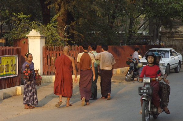Outside a monastary in Mandalay.