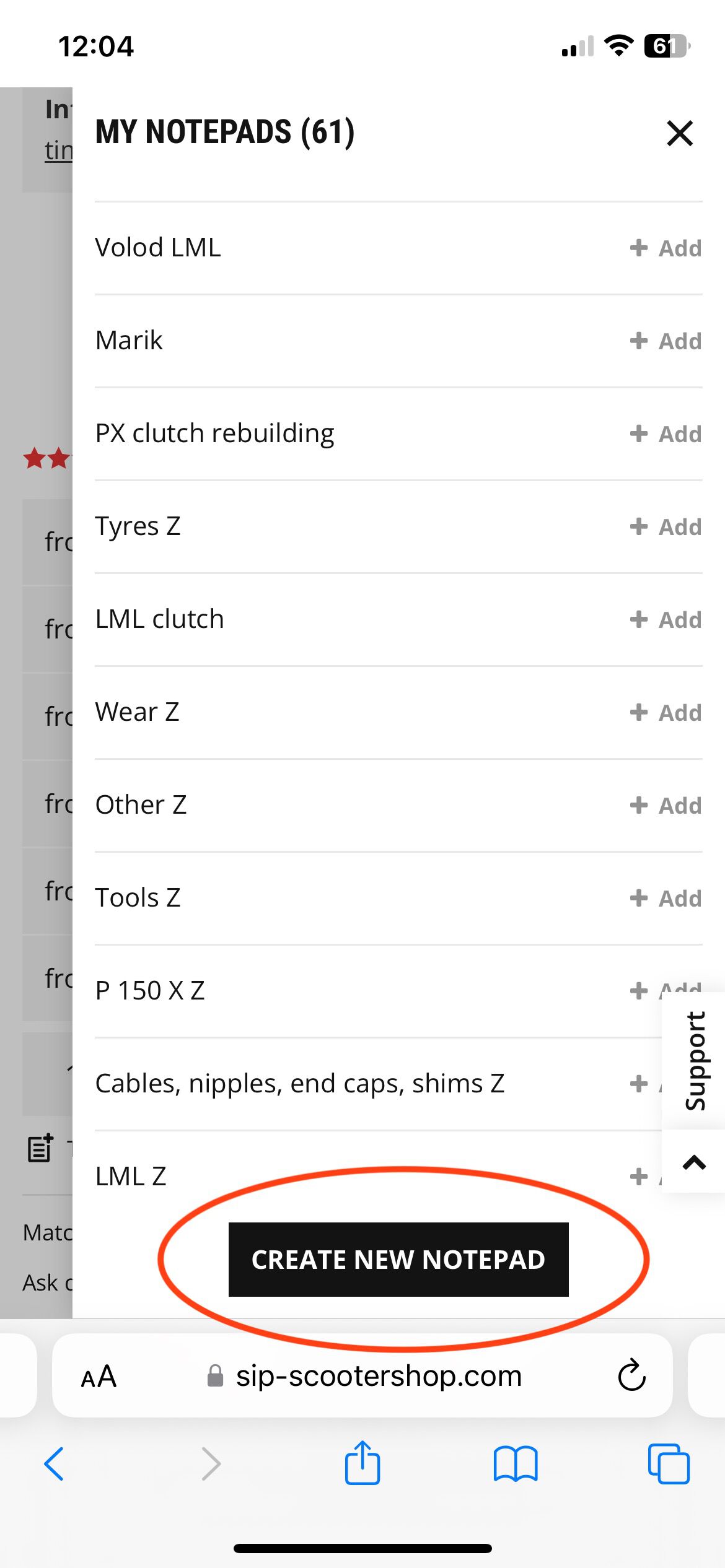 Create new notepad or add to existing one.