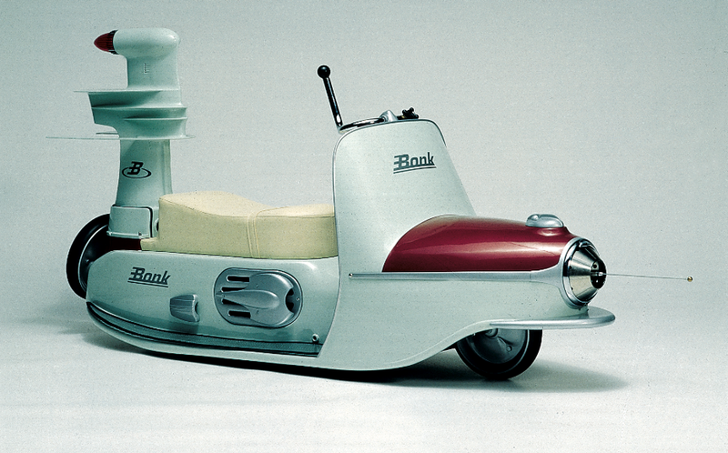 At the rear, there's a real Mercury boat engine...